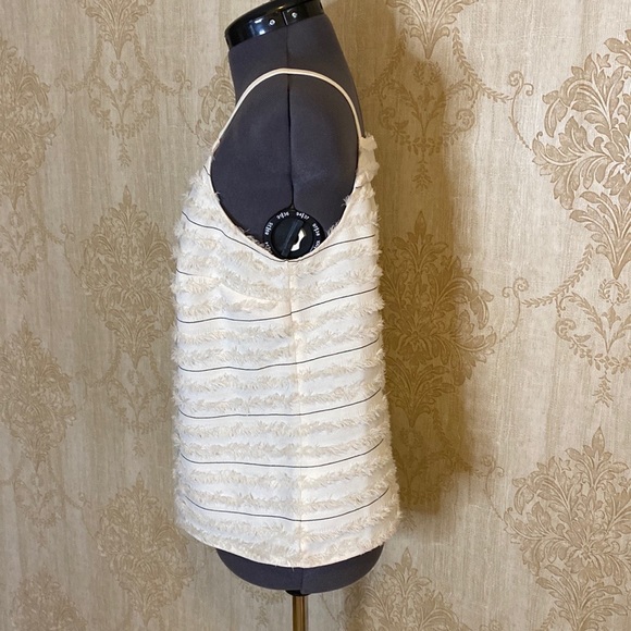 Maeve Anthropologie Ivory Eyelash Stripe Halter Tank 8 - Picture 6 of 11